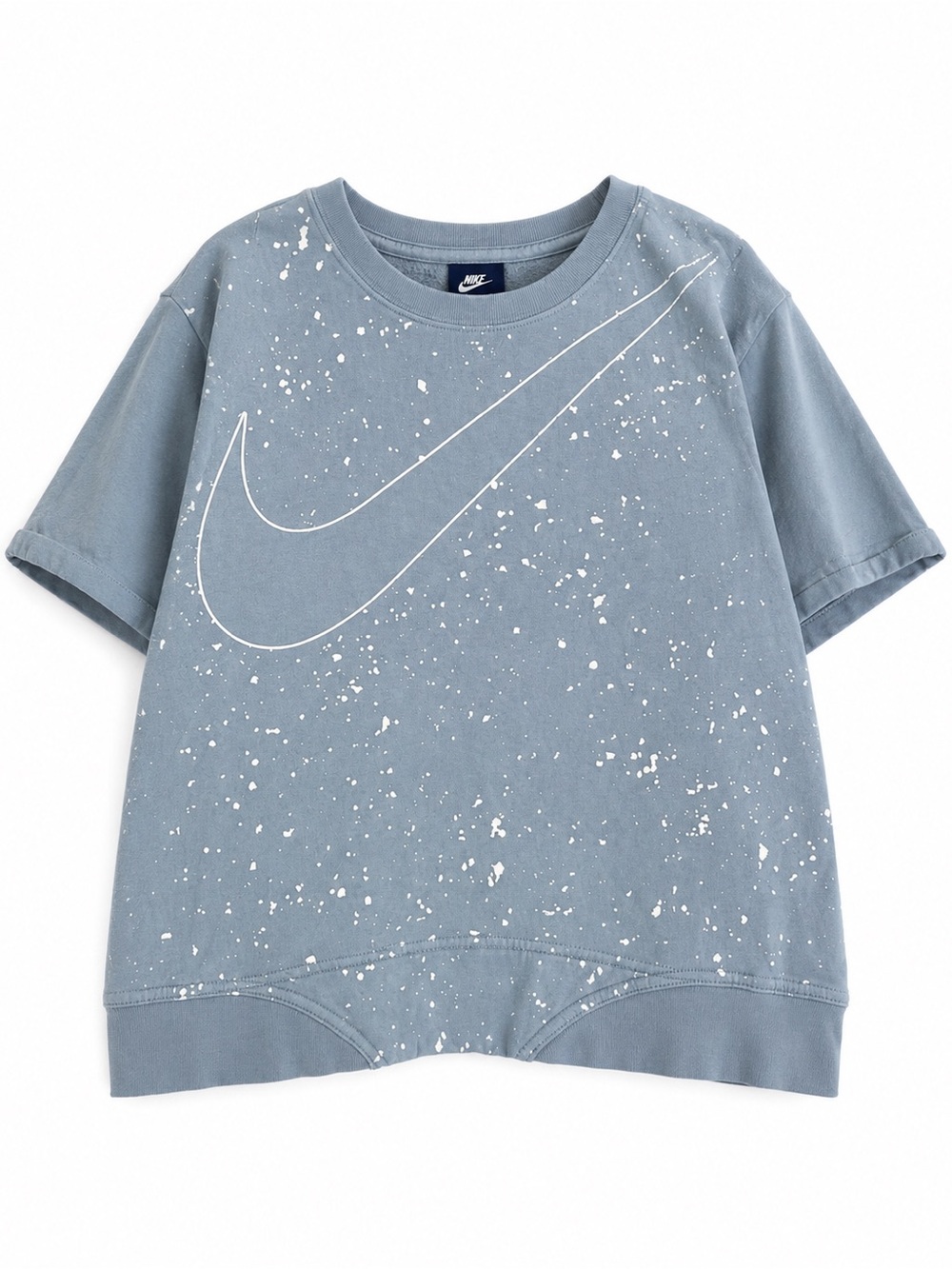 Nike Oversized Sweatshirt Girls Large Blue Paint Splatter Athleisure Pullover